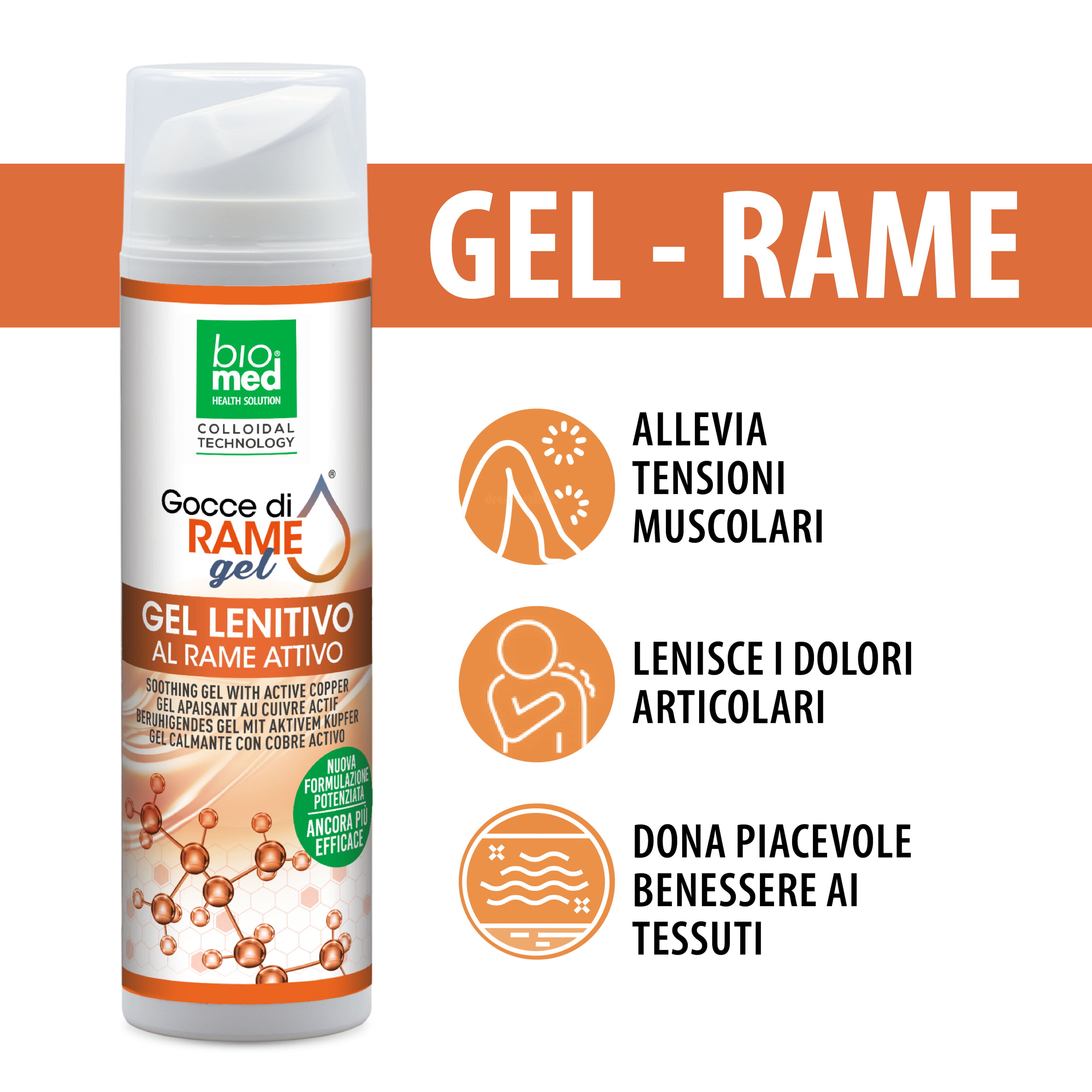 AKTIVES KOLLOIDALKUPFER – BIOMED BERUHIGENDES GEL – 200 ml. - 40 ppm