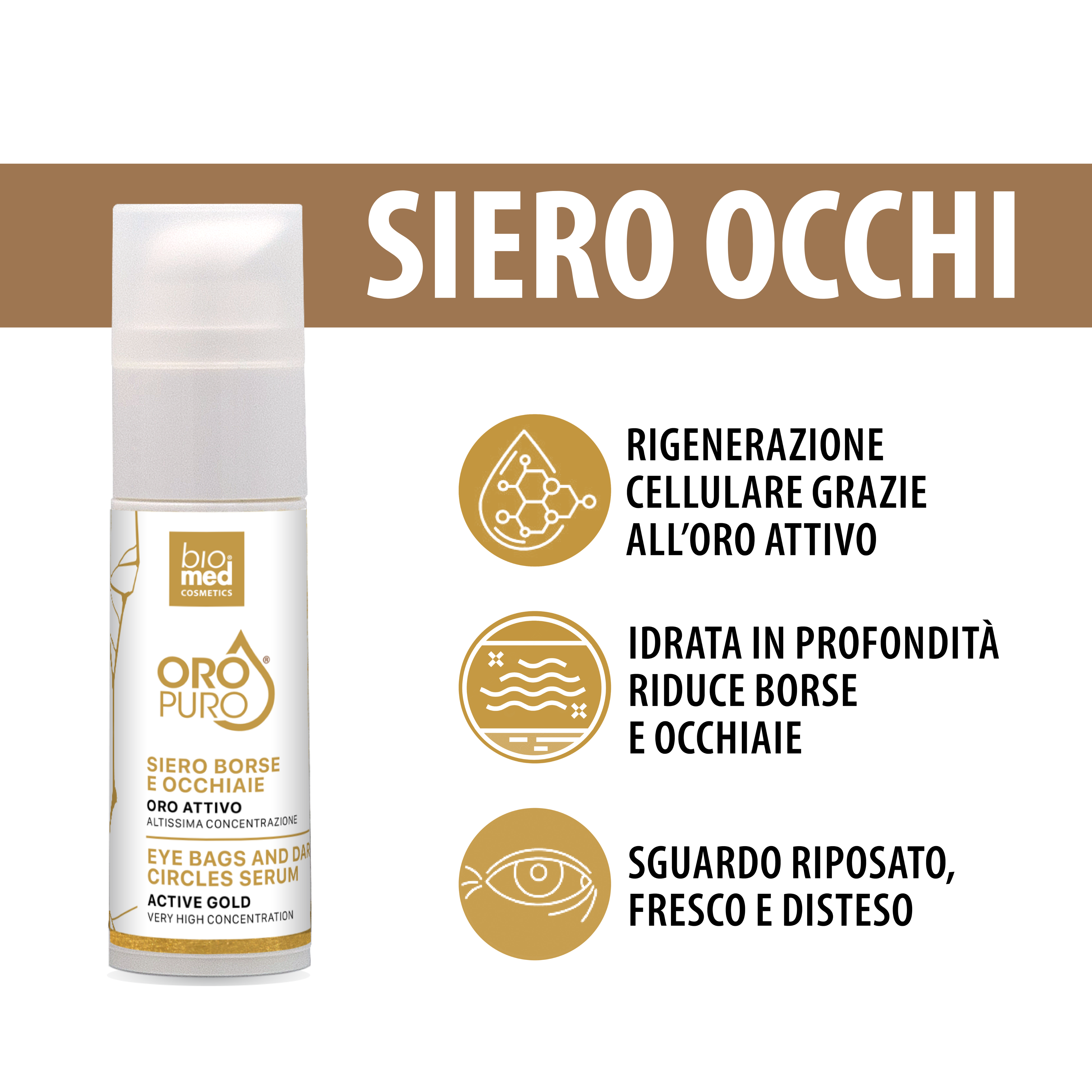 Siero contorno occhi all'Oro puro - 30 ml