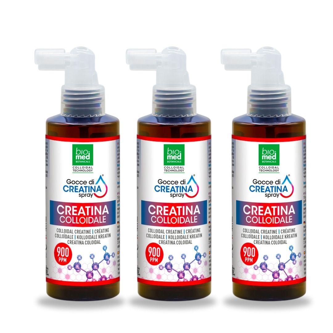 Kreatin -kolloidales Spray - Energie und sofortige Muskelmasse - 900 ppm - 100 ml