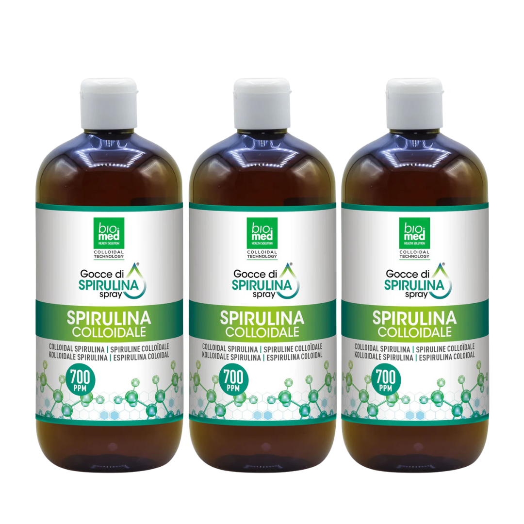 SPIRULINA COLLOIDALE SPRAY SUBLINGUALE BIOMED 700 ppm - 500 ml - Biomed Colloidali - Sito Ufficiale - Acquista quì i tuoi colloidali Spray