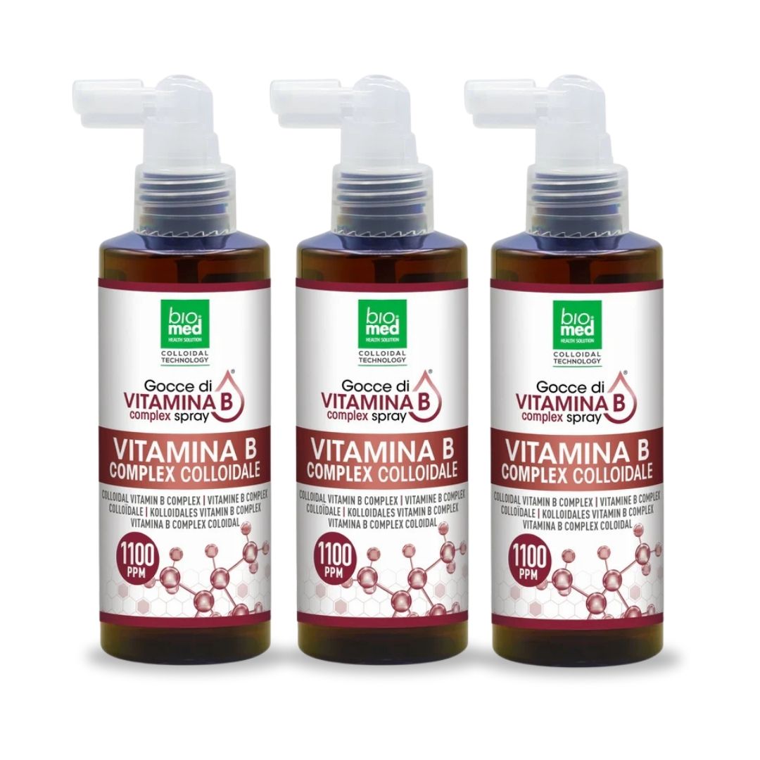 VITAMIN B COMPLEX COLLOIDAL ACTIVE SUBLINGUAL SPRAY BIOMED - 150 ml. - 1100 ppm