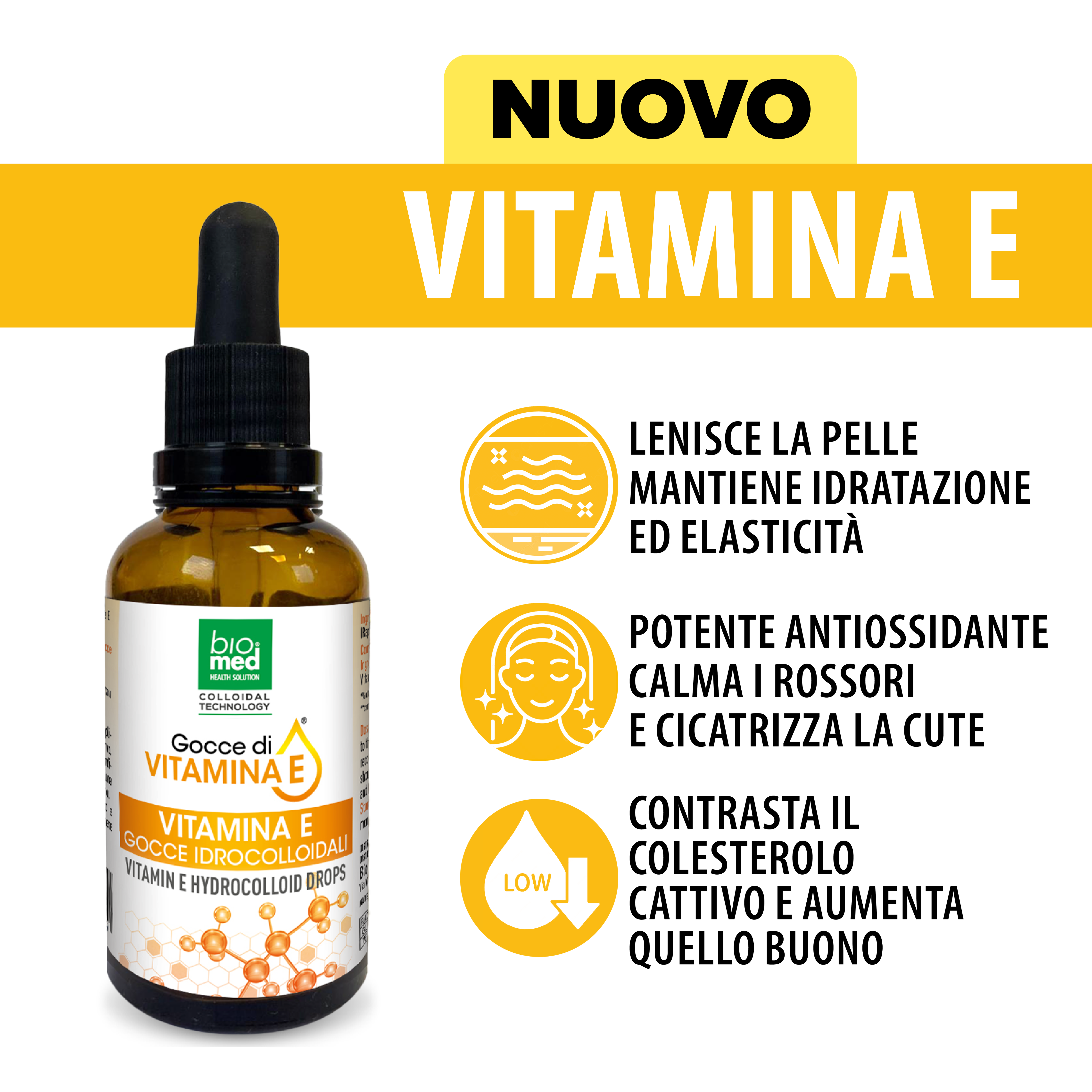 Vitamina E attiva sublinguale e topica ultra-concentrata - 50ml