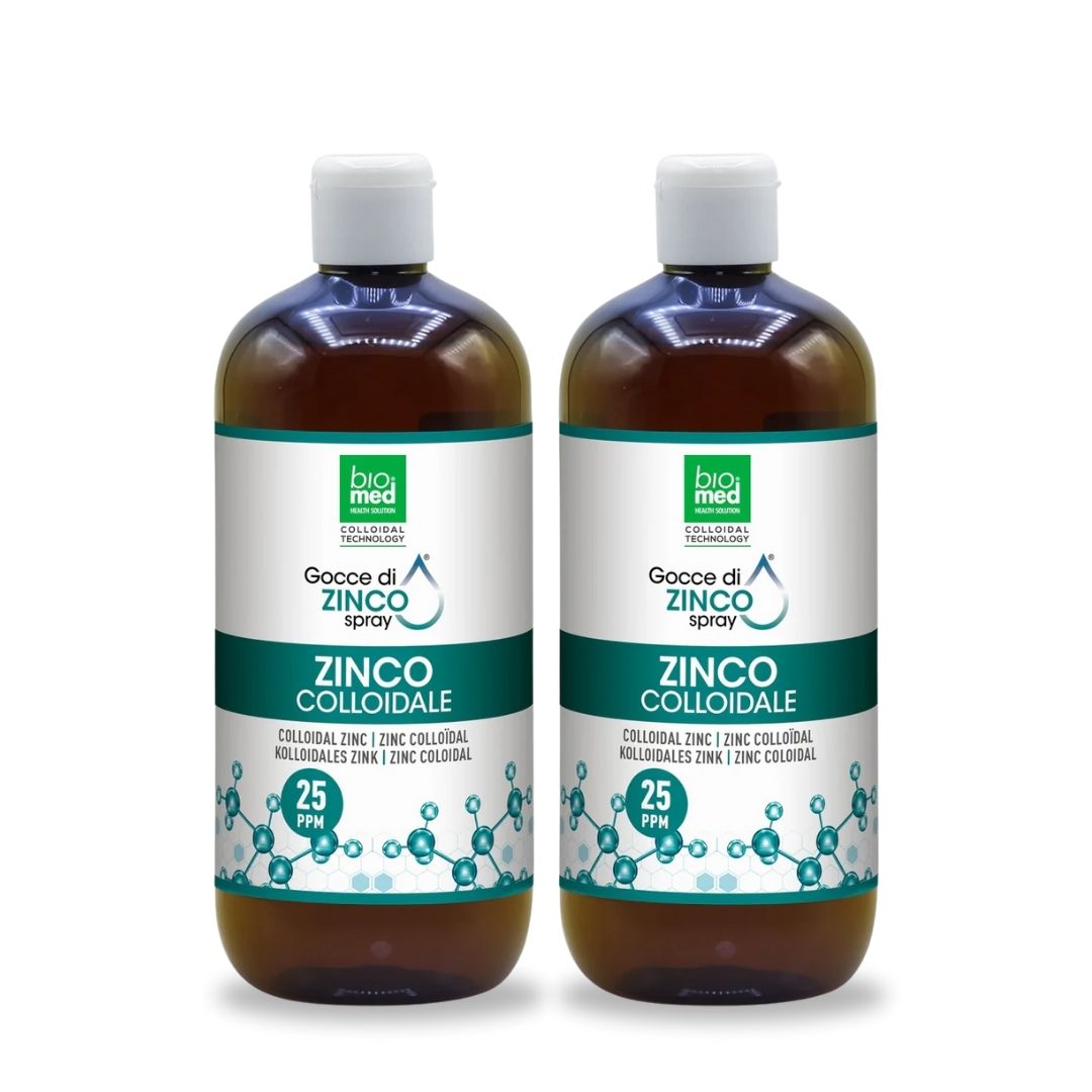 Flacone Zinco colloidale spray sublinguale Biomed 25 ppm 500 ml
