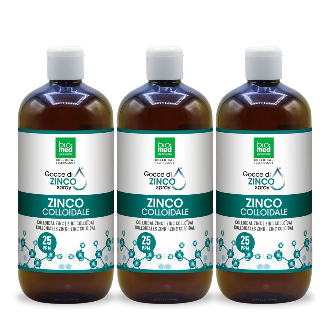 Flacone Zinco colloidale spray sublinguale Biomed 25 ppm 500 ml